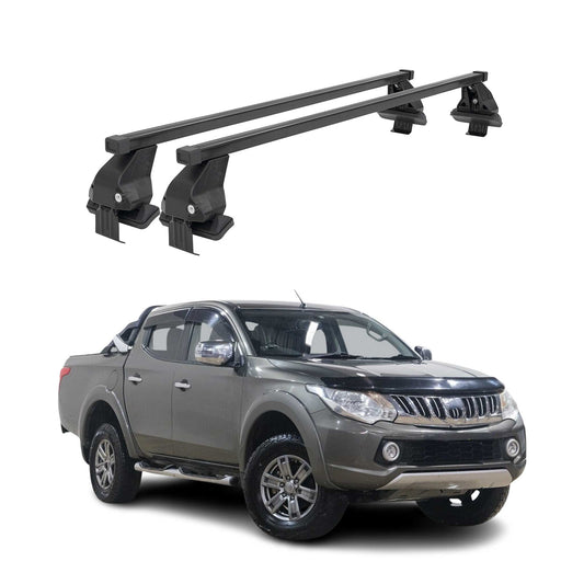 Menabo Dachträger Grundtäger für Mitsubishi L200 2015-2023 50kg Stahl Schwarz 2x