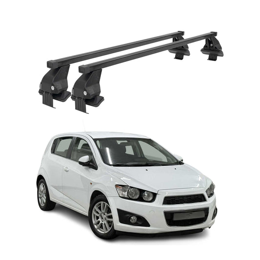 Menabo Dachträger Grundtäger für Chevrolet Aveo T300 2011-2020 50kg Schwarz 2x