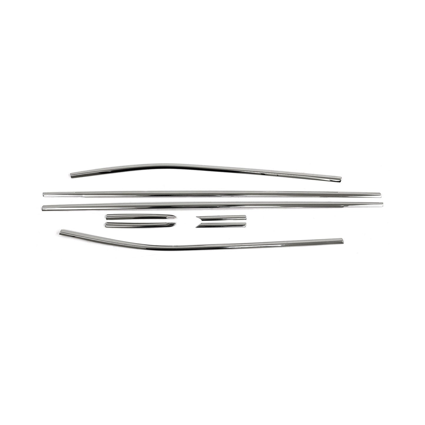 Benzi decorative pentru geamuri Seat Ibiza 2017-2025 hatchback 5 uși cromate, set 8 piese