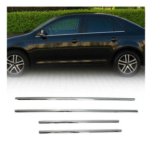 Benzi decorative pentru geamuri VW Jetta 2010-2018, oțel inoxidabil cromat, 6 bucăți