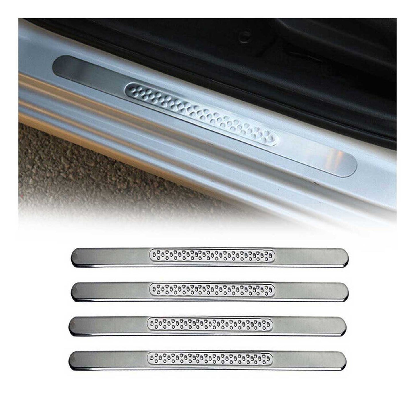 Protecții prag ușă pentru Ford Ranger 2015-2025, oțel inoxidabil, argintiu, set 4 piese