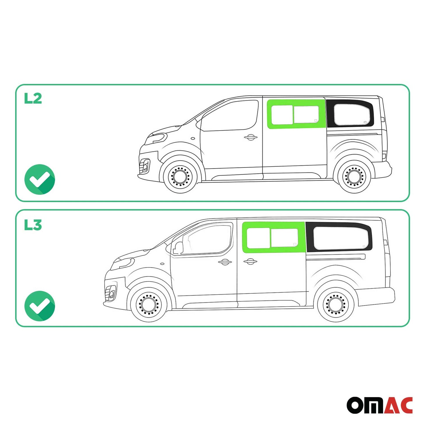 Schiebefenster Seitenfenster für Citroen Jumpy 2017-2025 Schwarz Links L2 L3