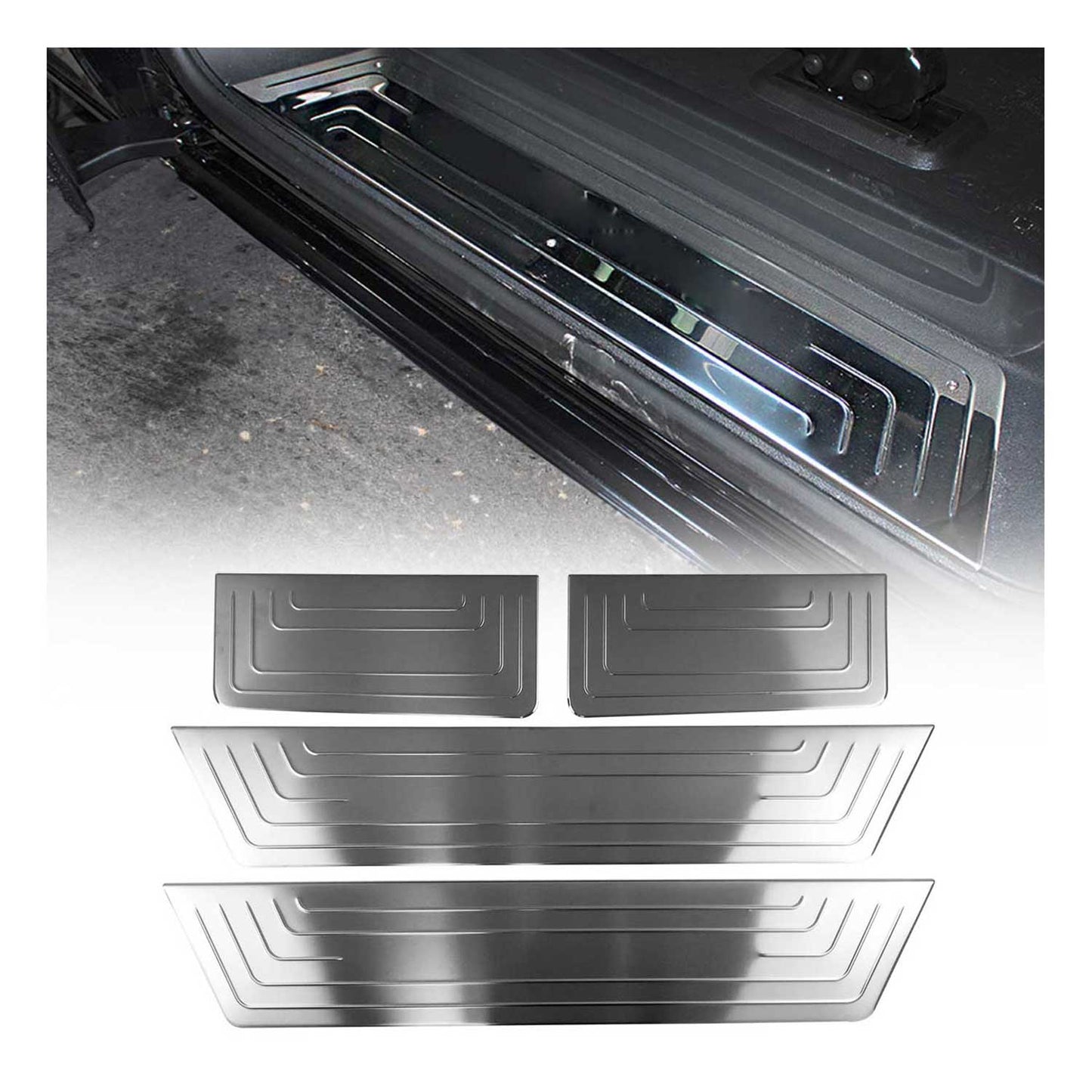 Ornamente prag uși pentru VW T6 T6.1 toate modelele 2015-2024, crom periat, 4x