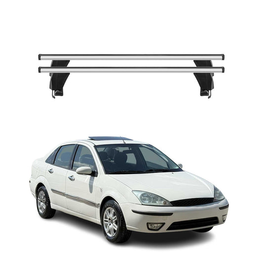 Portbagaj de plafon Menabo pentru Ford Focus 1998-2004 50kg aluminiu argintiu 2 buc