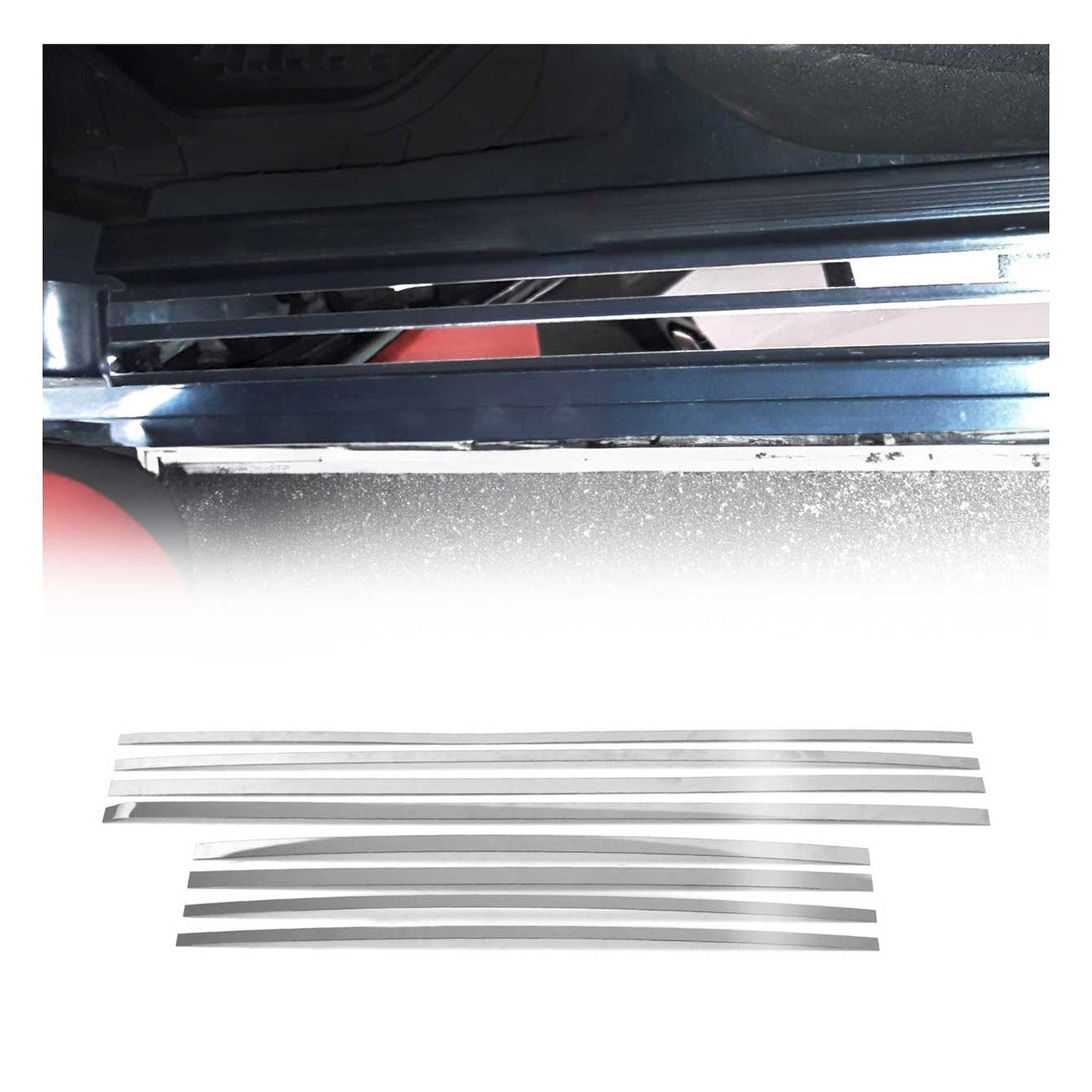 Kit reparare prag ușă pentru Mercedes Clasa E W124 S124, oțel inoxidabil, 8x