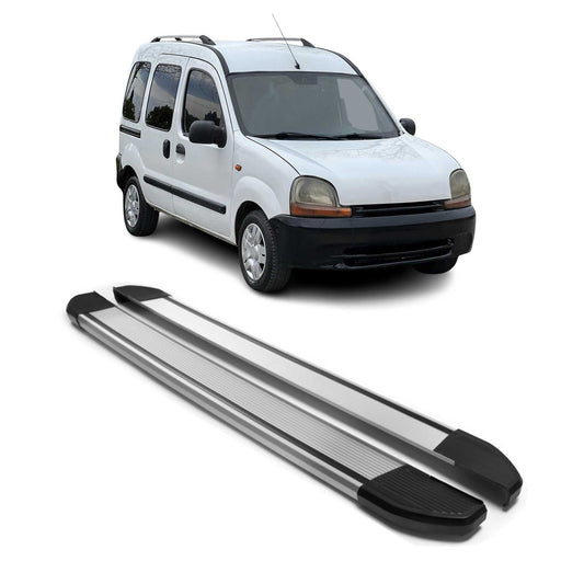 Praguri laterale/scarpe din aluminiu pentru Renault Kangoo 1 1998-2008, argintii, set 2 piese