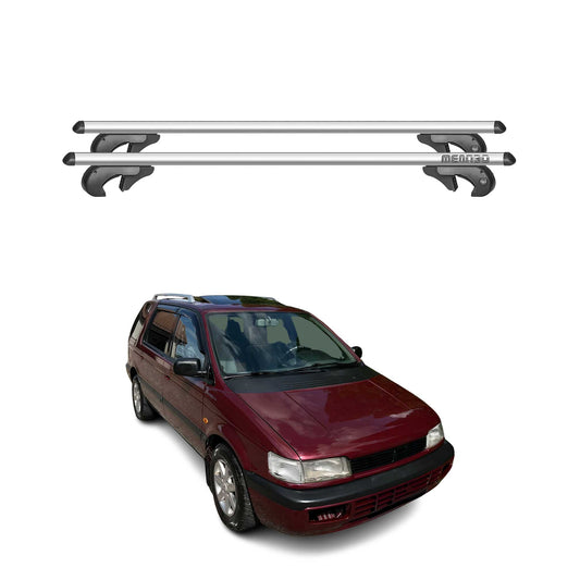 Menabo Dachträger Grundtäger für Mitsubishi Space Wagon 1999-2003 90kg Silber 2x