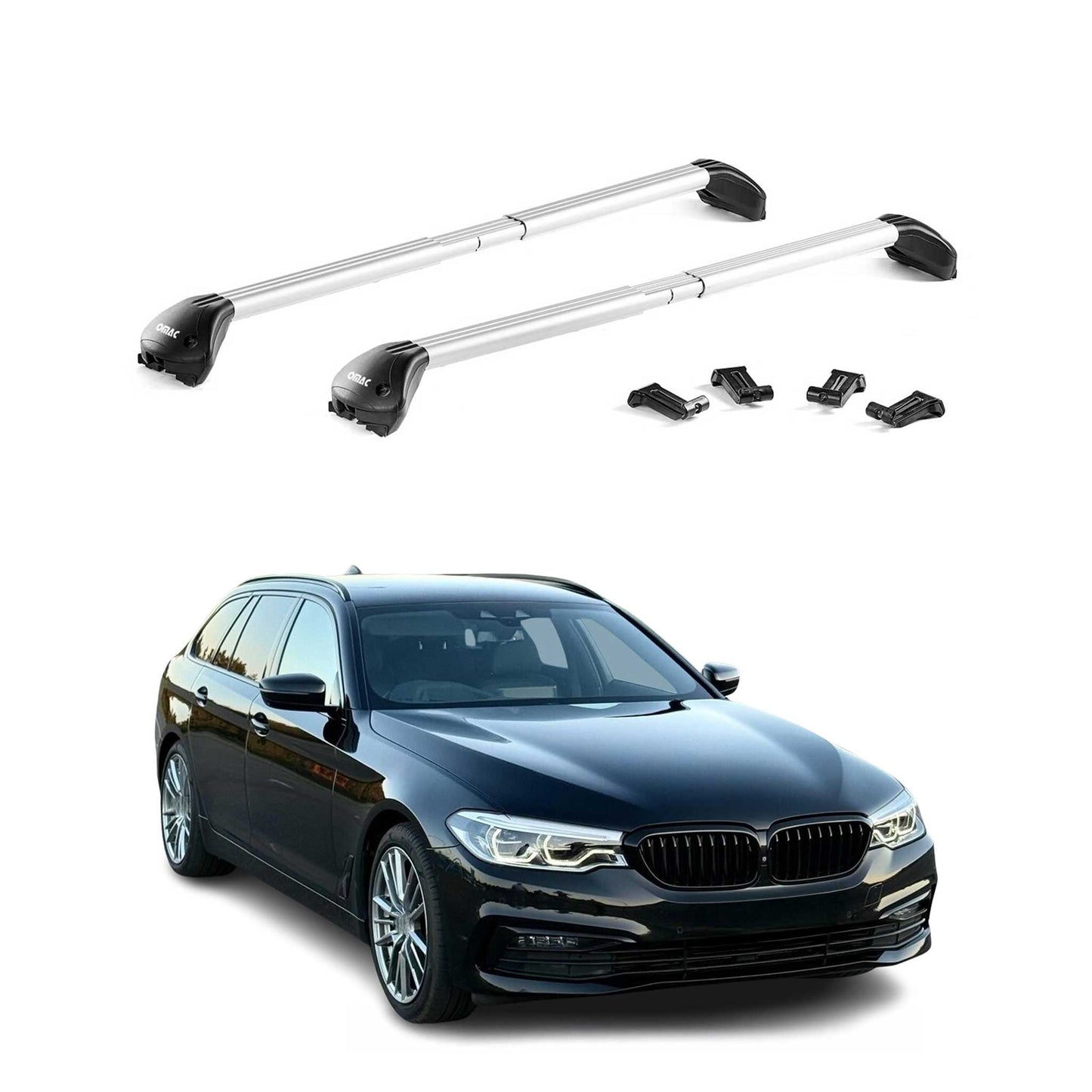 Dachträger Grundtäger für BMW 5er Touring G31 2017-2023 100kg Alu Silber 2x ABE
