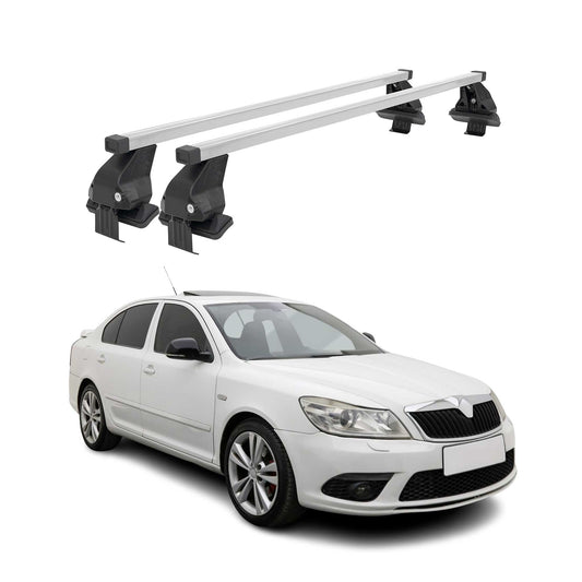 Menabo Dachträger für Skoda Octavia mk2 2008-2013 FL 5tür 50kg Stahl Silber 2x