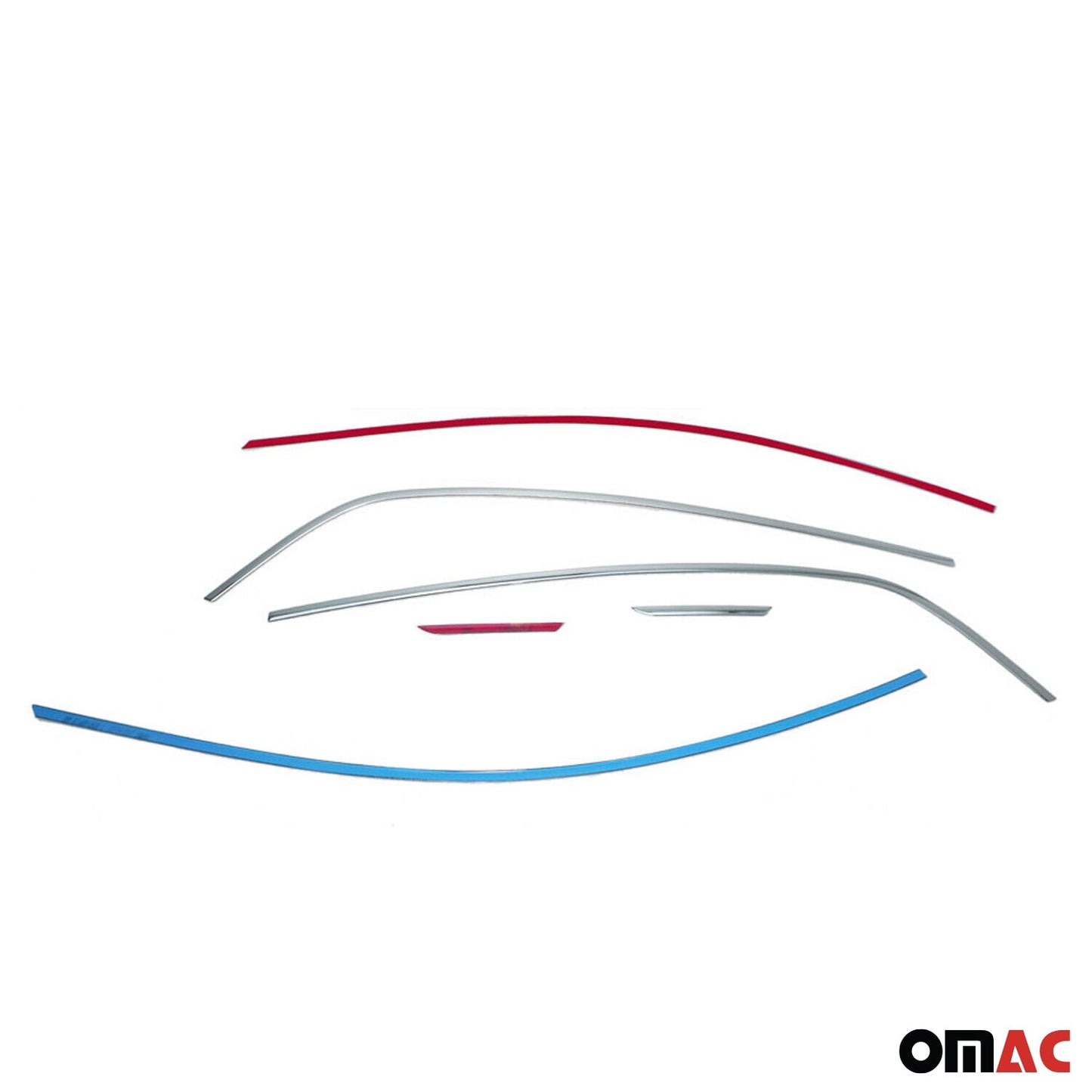 Benzi decorative pentru geamuri Renault Megane Sedan 2016-2025, oțel inoxidabil cromat, 6 buc.