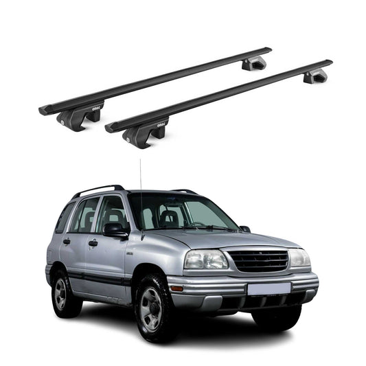 Dachträger Grundtäger für Suzuki Vitara mk2 1998-2005 5 tür 90kg Alu Schwarz ABE