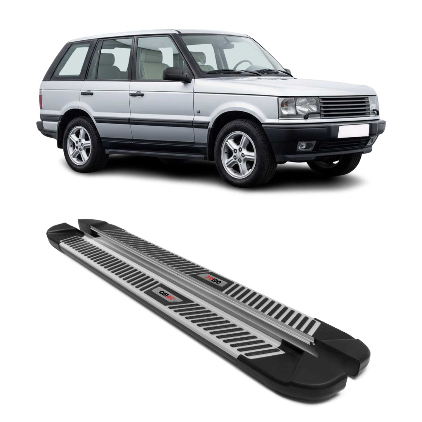 Trittbretter Seitenbretter für Range Rover LP Vogue 1997-2002 Alu Schwarz