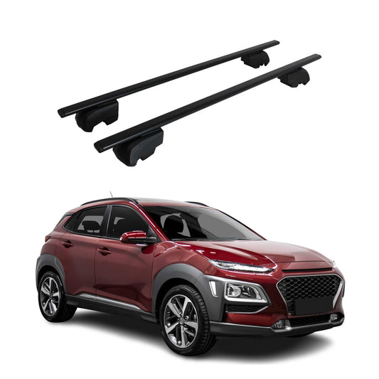Portbagaj de plafon pentru Hyundai Kona 2017-2023 75kg, negru metalic, 2 buc.