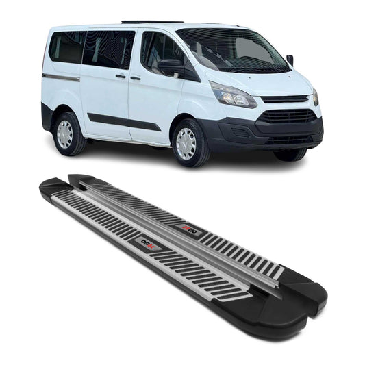 Trittbretter Seitenbretter Schweller für Ford Custom Kurzer 2012-24 Alu Schwarz