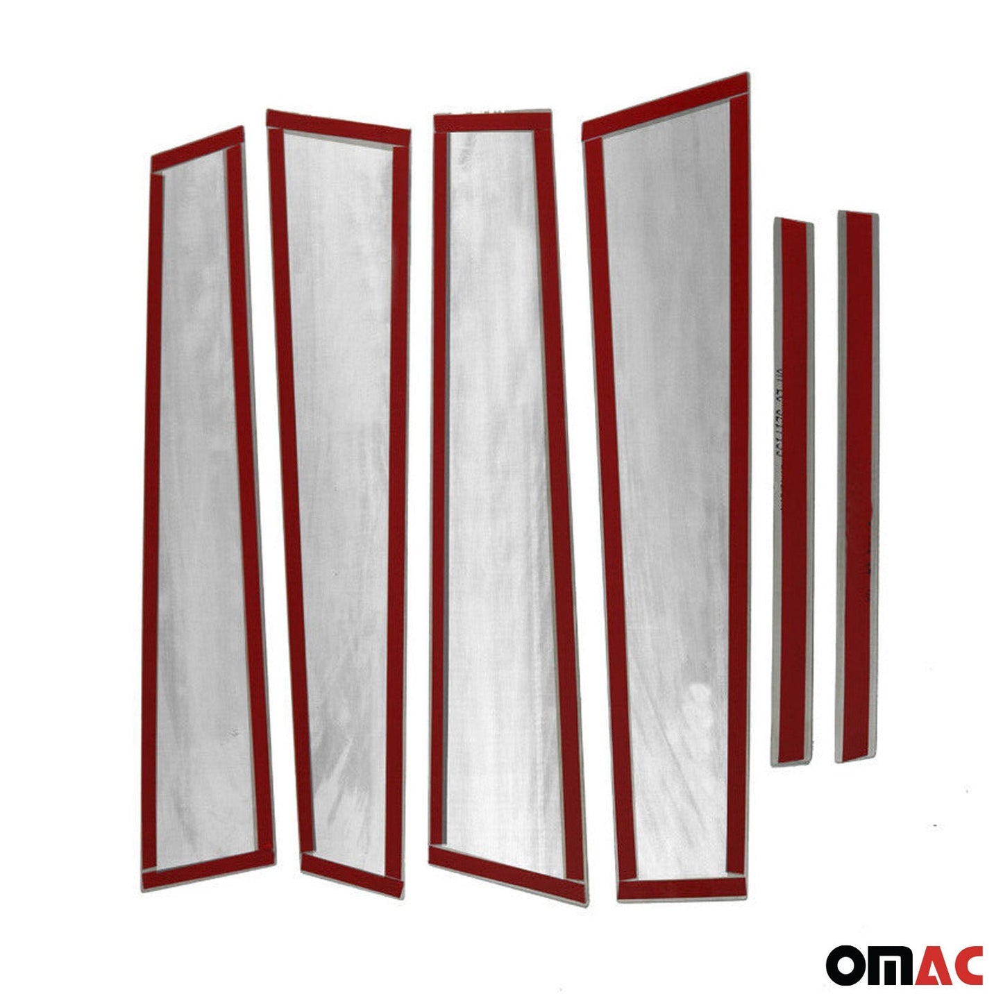 Listwa na słupek drzwi B do Opla Mokki 2012-2019, stal nierdzewna, srebrna, zestaw 6 sztuk