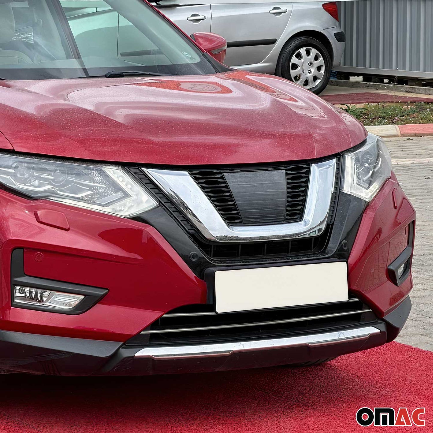 Kühlergrill Leisten Grillleisten für Nissan X-Trail 2017-2025 Chrom Silber 2x