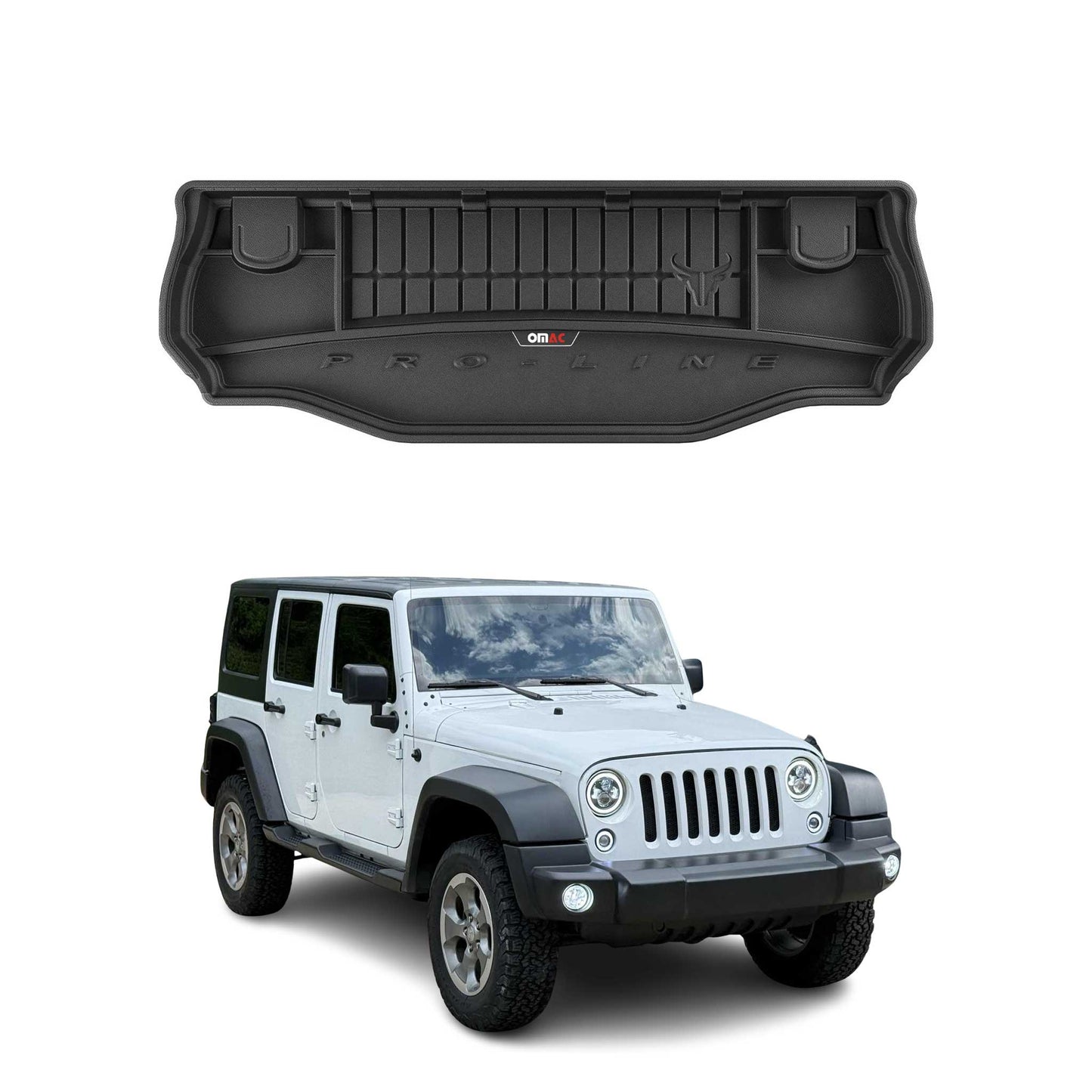 OMAC Gummi Kofferraumwanne für Jeep Wrangler JK 2007-2018 TPE Laderaumwanne