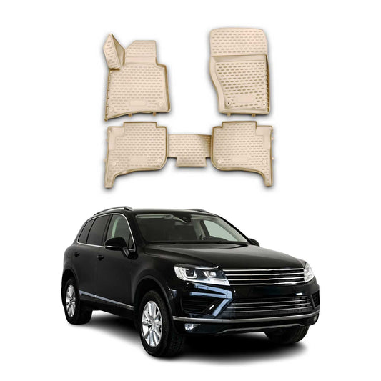 2010-2018 VW Touareg Fußmatten TPE Beige 4 tlg