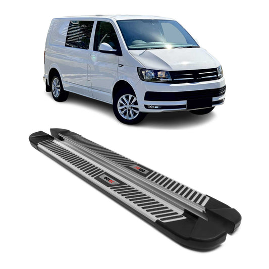 Podnóżki/boki do VW T6 T6.1 wszystkie 2015-2024 Krótkie L1 Aluminium Czarne