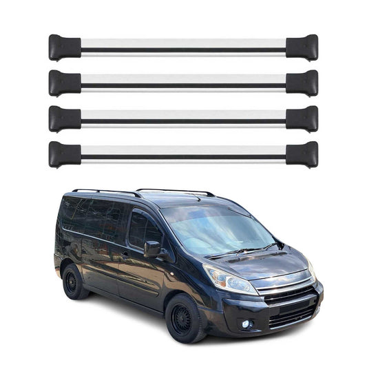Dachträger Grundtäger für Citroen Jumpy 2007-2016 75kg Aluminium Silber 4 tlg