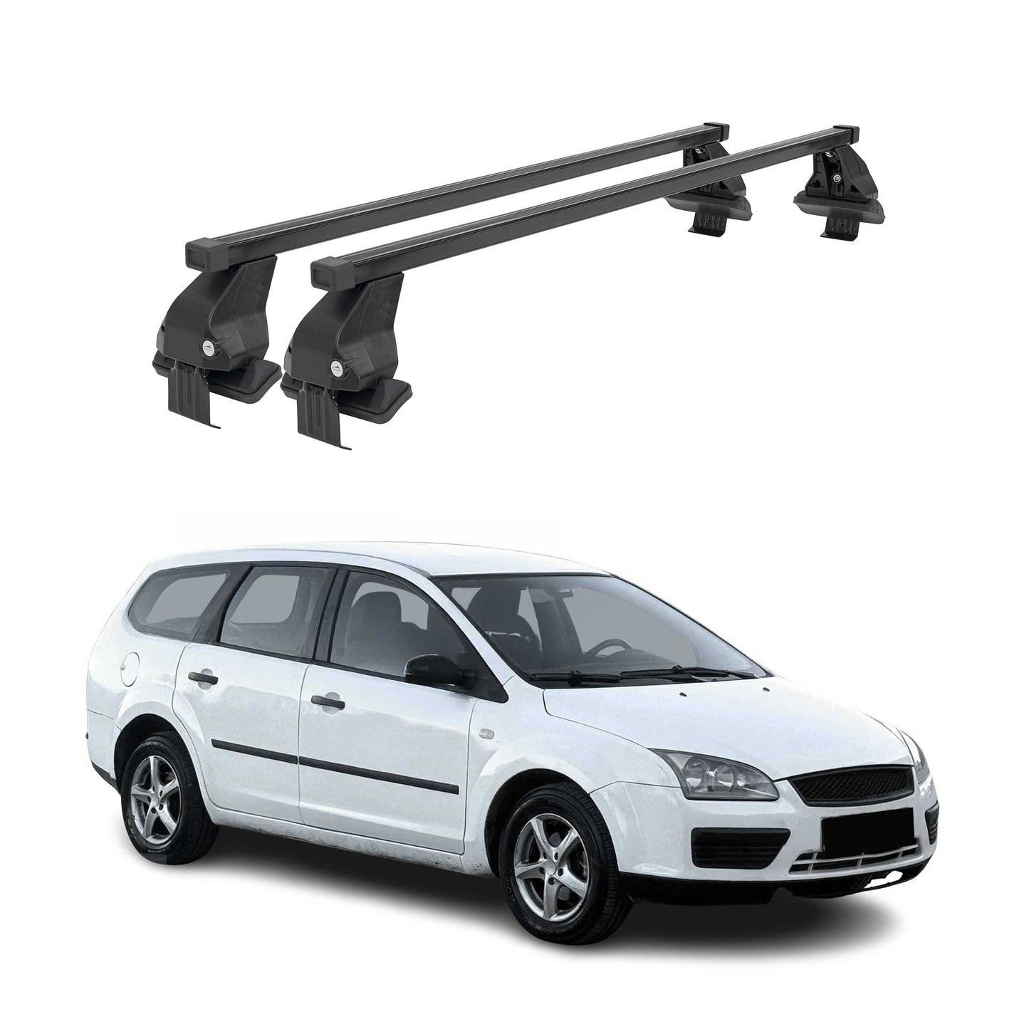 Menabo Portbagaj de plafon pentru Ford Focus Estate 2004-2011 50kg Oțel Negru