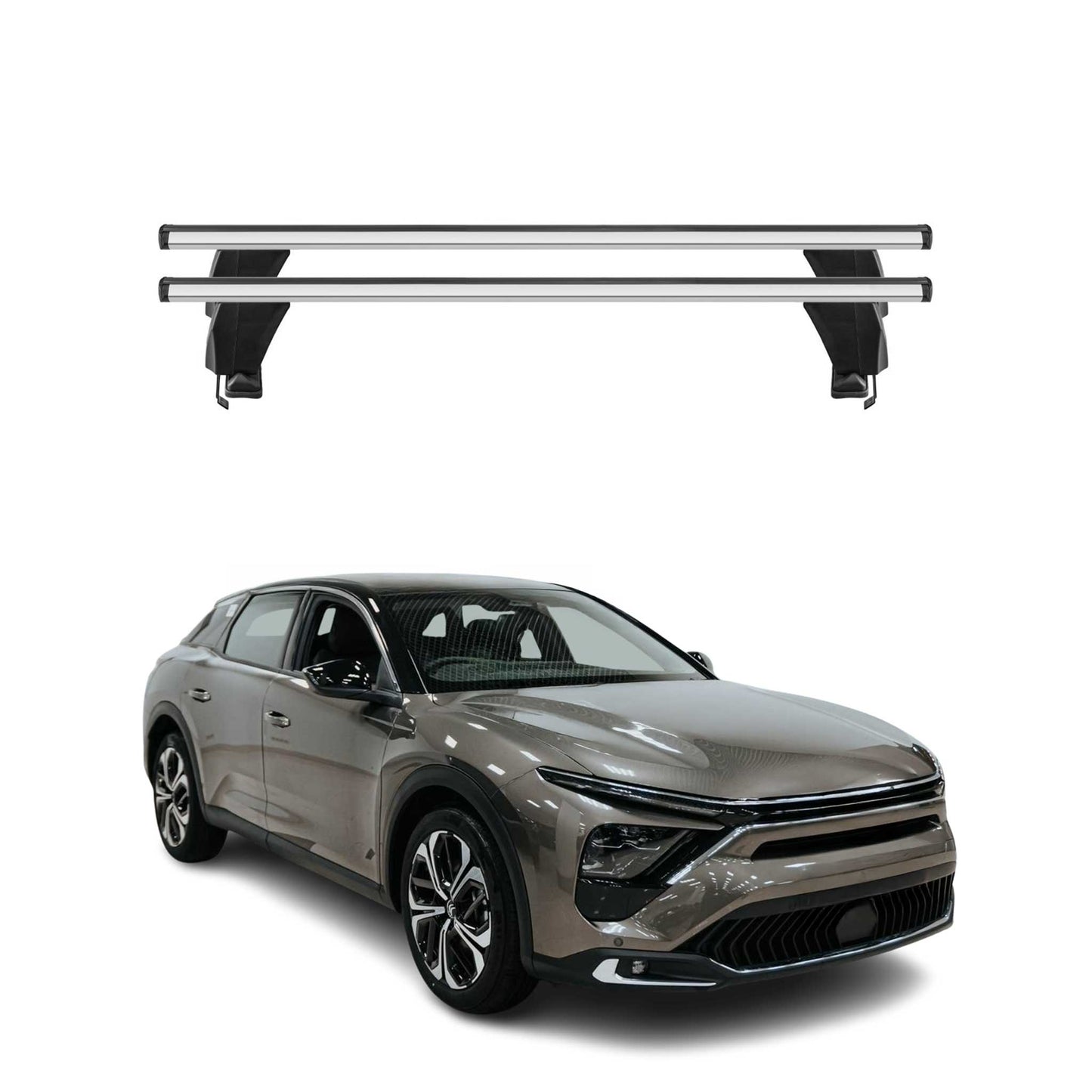 Bagażnik dachowy Menabo do Citroena C5 X 2022-2025, 50 kg, aluminiowy, srebrny, 2-częściowy