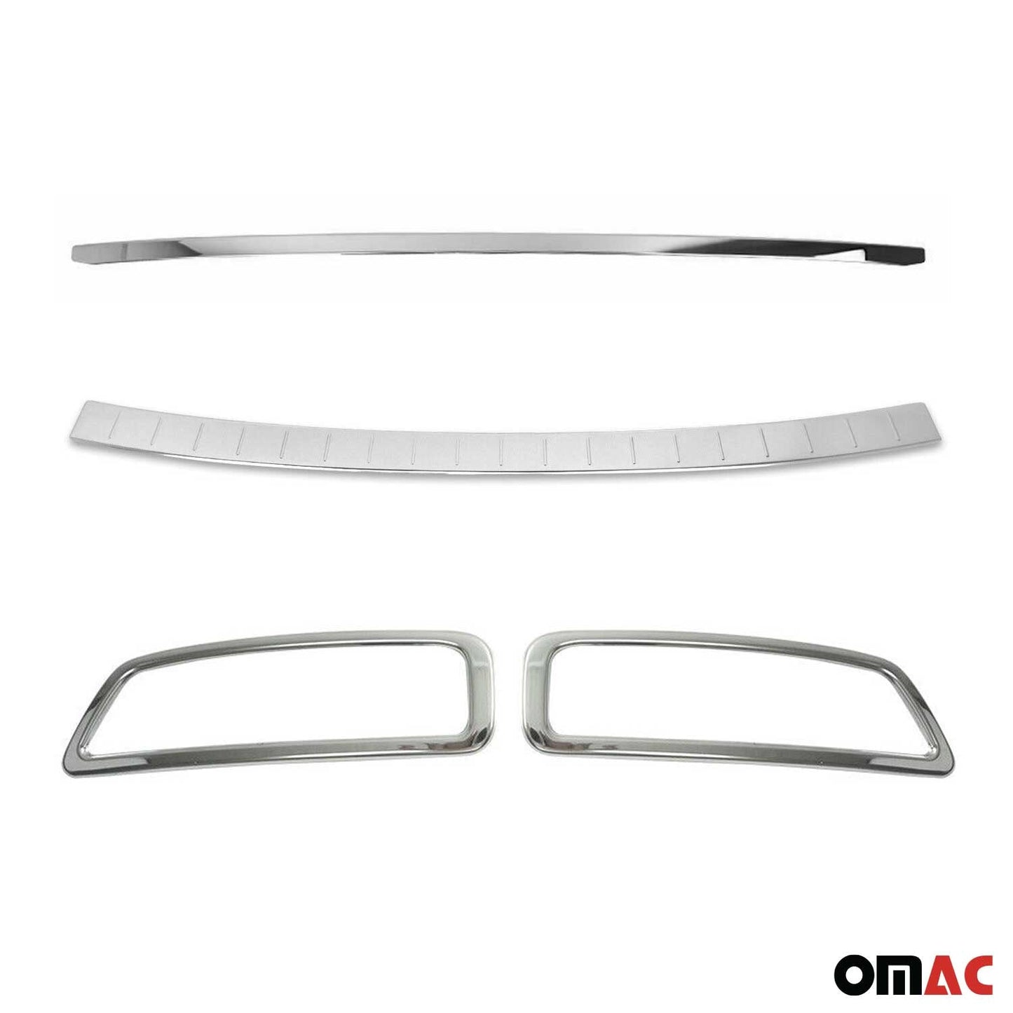 Set protecție prag portbagaj și bandă decorativă ramă evacuare pentru Peugeot 3008 2016-2024