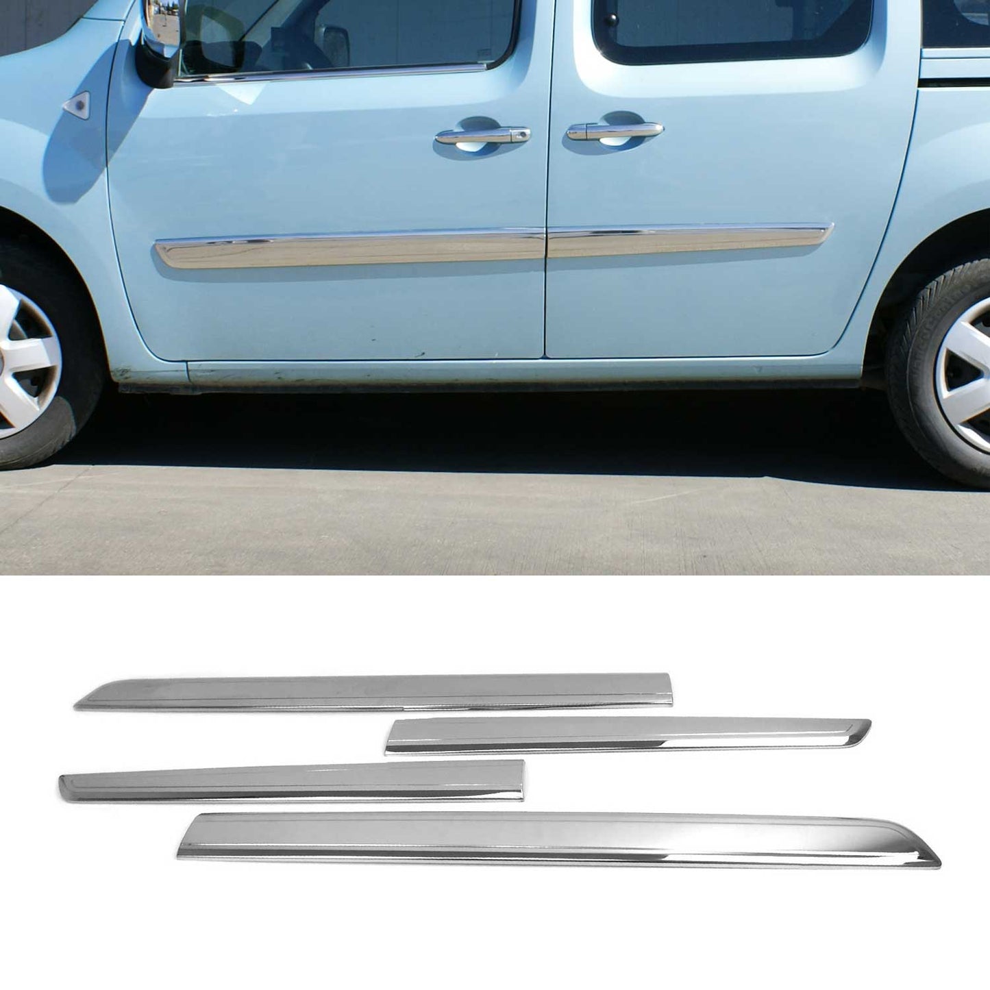 Seitentürleiste Türleisten Türschutzleiste für Renault Kangoo 2008-2011 Chrom 4x