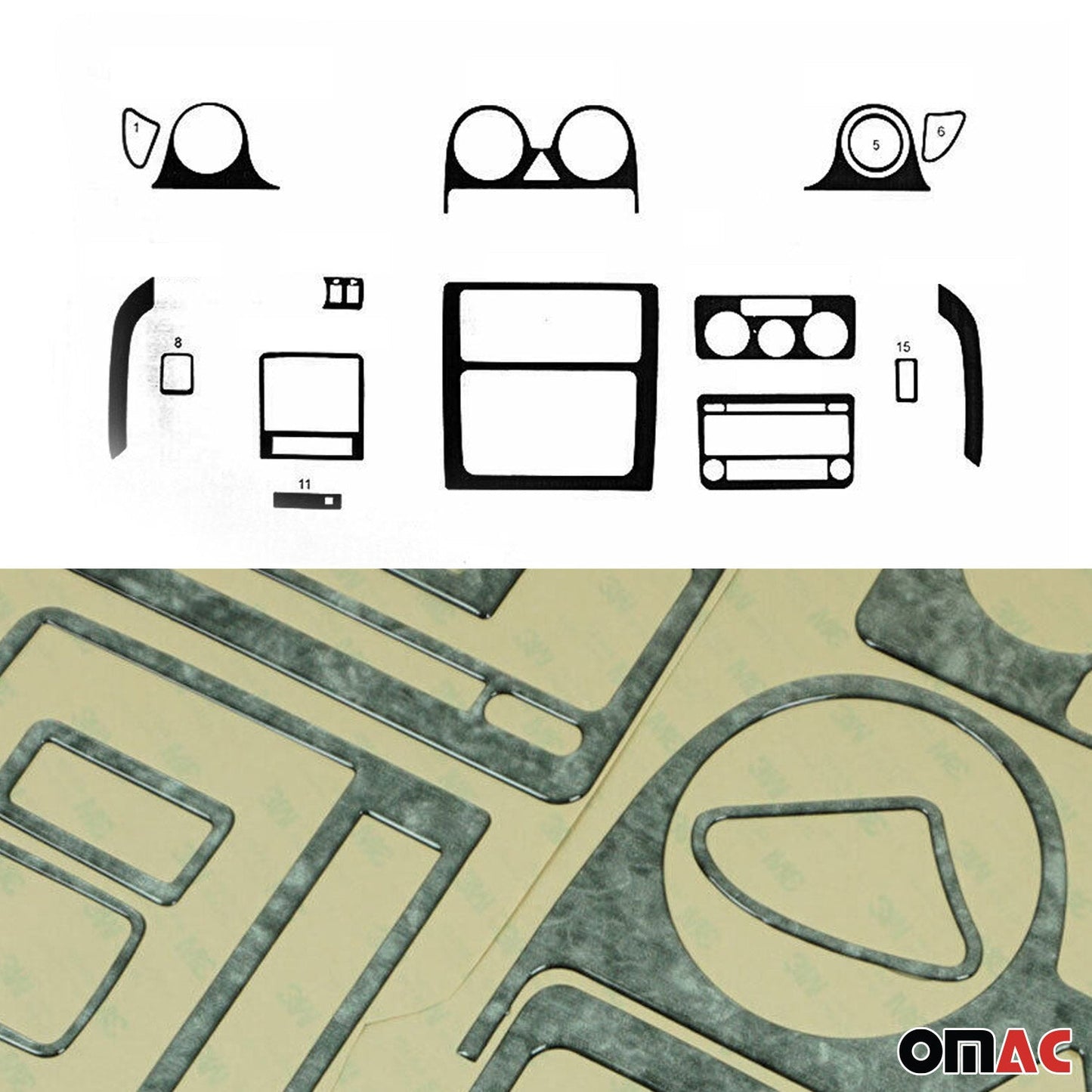 Innenraum Dekor Cockpit für VW Caddy 2003-2010 Titan Optik 16tlg