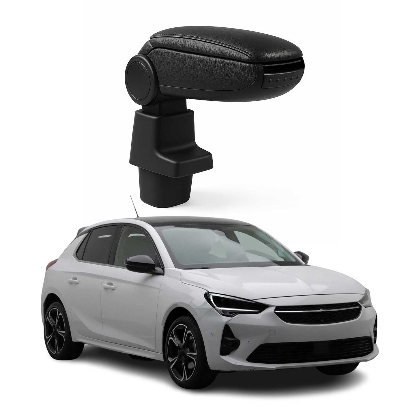 Mittelarmlehne Armlehne für Opel Corsa F 2019-2022 PU-Leder ABS Schwarz