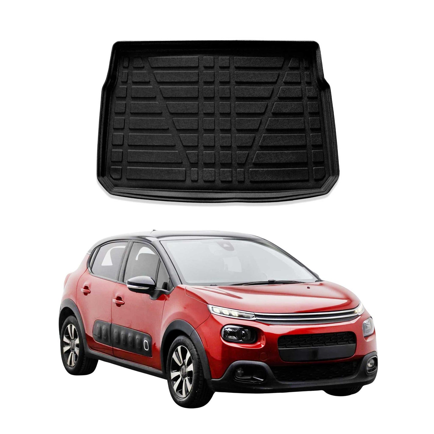 Kofferraumwanne Laderaumwanne für Citroen C3 2016-2024 Schrägheck 5tür Gummi TPE