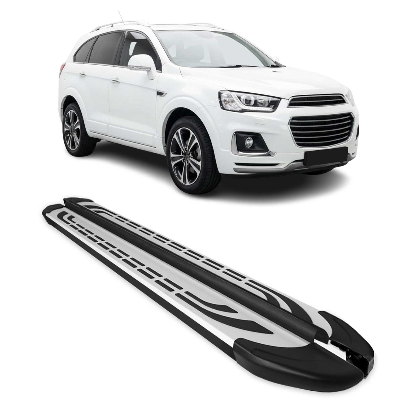 Trittbretter Schweller Seitenbretter für Chevrolet Captiva 2019-2025 Schwarz Alu