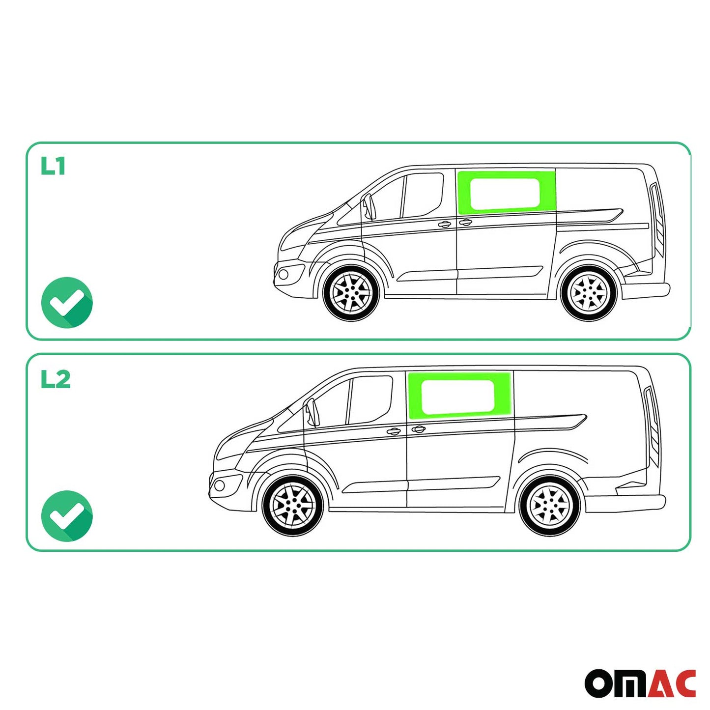 Seitenfenster Auto Fenster für Ford Transit Custom 2013-2024 Links L1 L2 RS