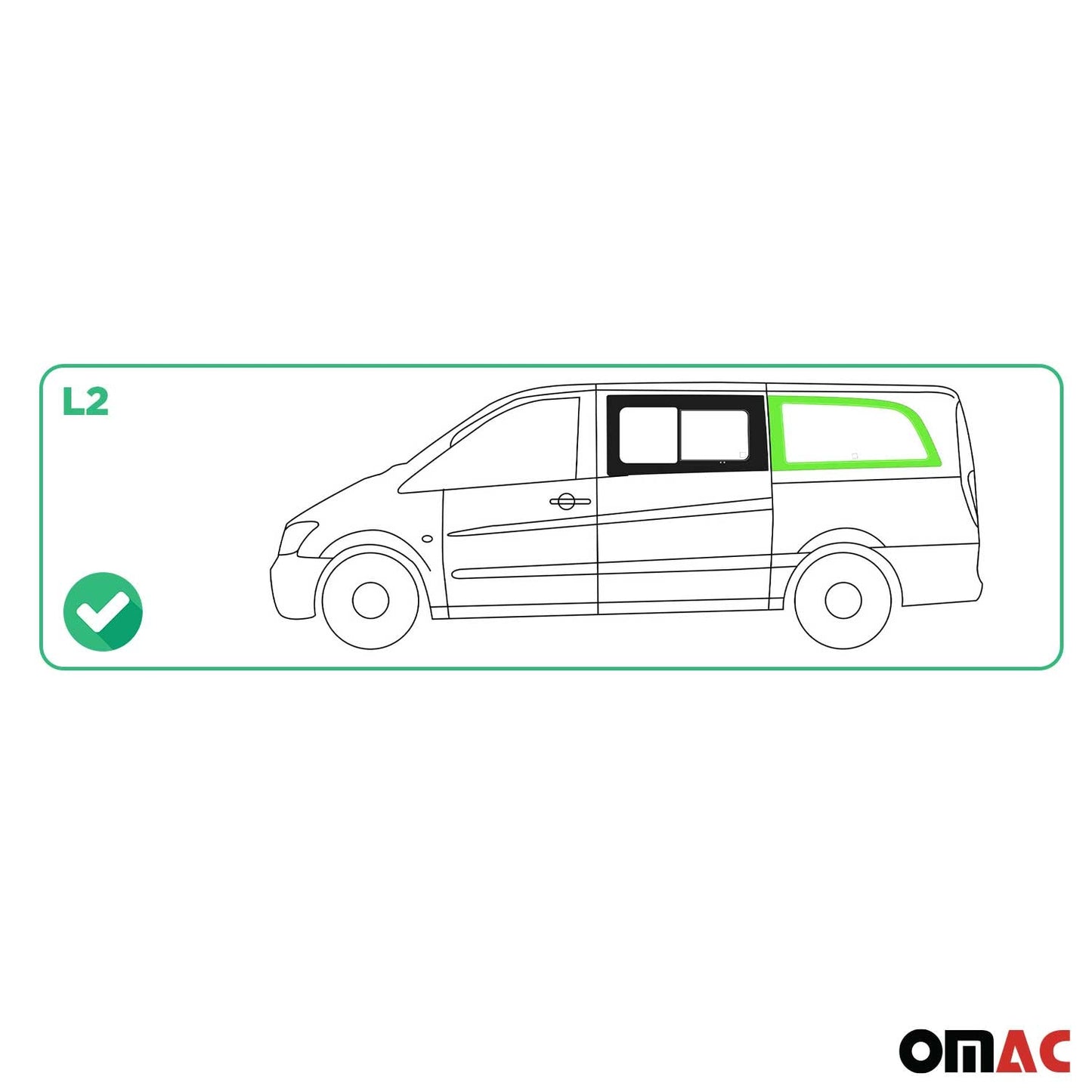 Seitenfenster Sicherheitsglas für Mercedes Vito W639 2003-2014 Vorne Links L2