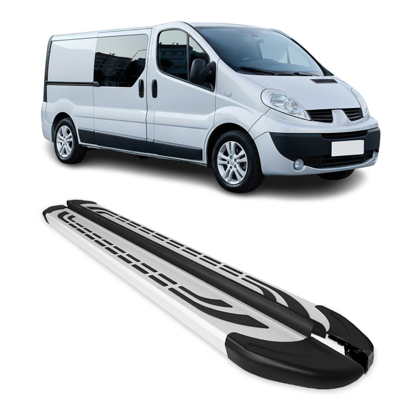 Trittbretter Seitenschweller für Opel Vivaro 2001-2014 L2 Langer Alu