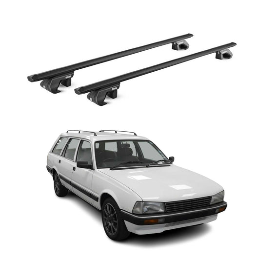 Dachträger Grundtäger für Peugeot 505 Kombi 1982-1992 90kg Alu Silber 2 tlg ABE
