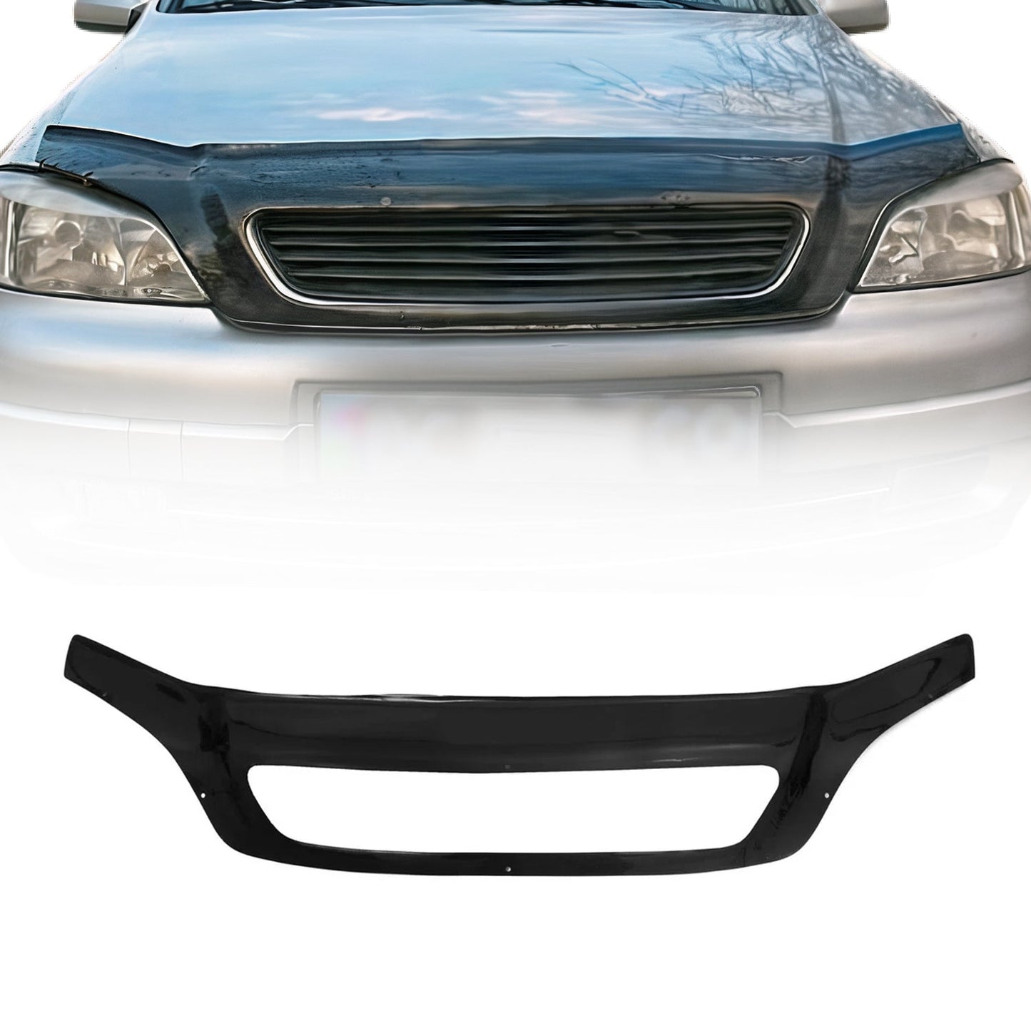 Motorhaube Deflektor Steinschlagschutz für Opel Astra G 1998-2009 Schwarz Abs