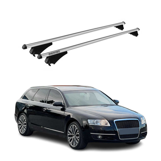 Menabo Dachträger Grundtäger für Audi A6 C6 Avant 2004-2011 75kg Alu Silber 2x