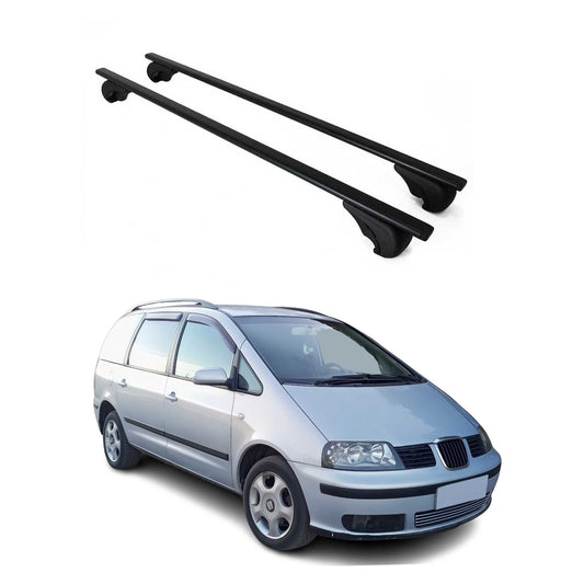 Portbagaj de plafon pentru Seat Alhambra mk1 1996-2010 75kg metal negru 2 buc