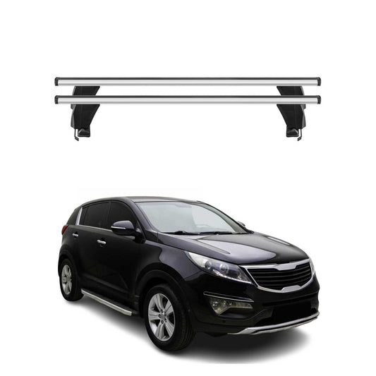 Menabo Dachträger Grundtäger für Kia Sportage SL 2010-2015 50kg Alu Silber 2 tlg