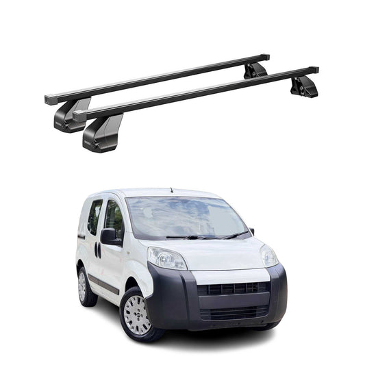 Menabo Dachträger Grundtäger für Citroen Nemo 2008-2017 75kg Stahl Schwarz 2tlg