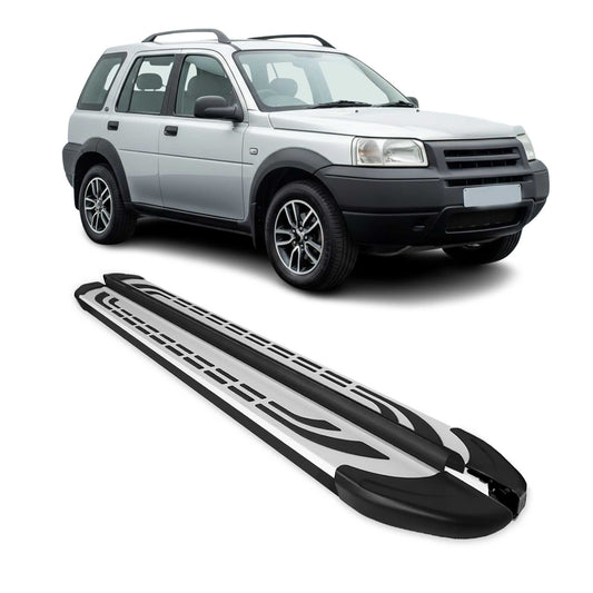 Trittbretter Seitenschweller für Land Rover Freelander 1997-2006 Schwarz Alu