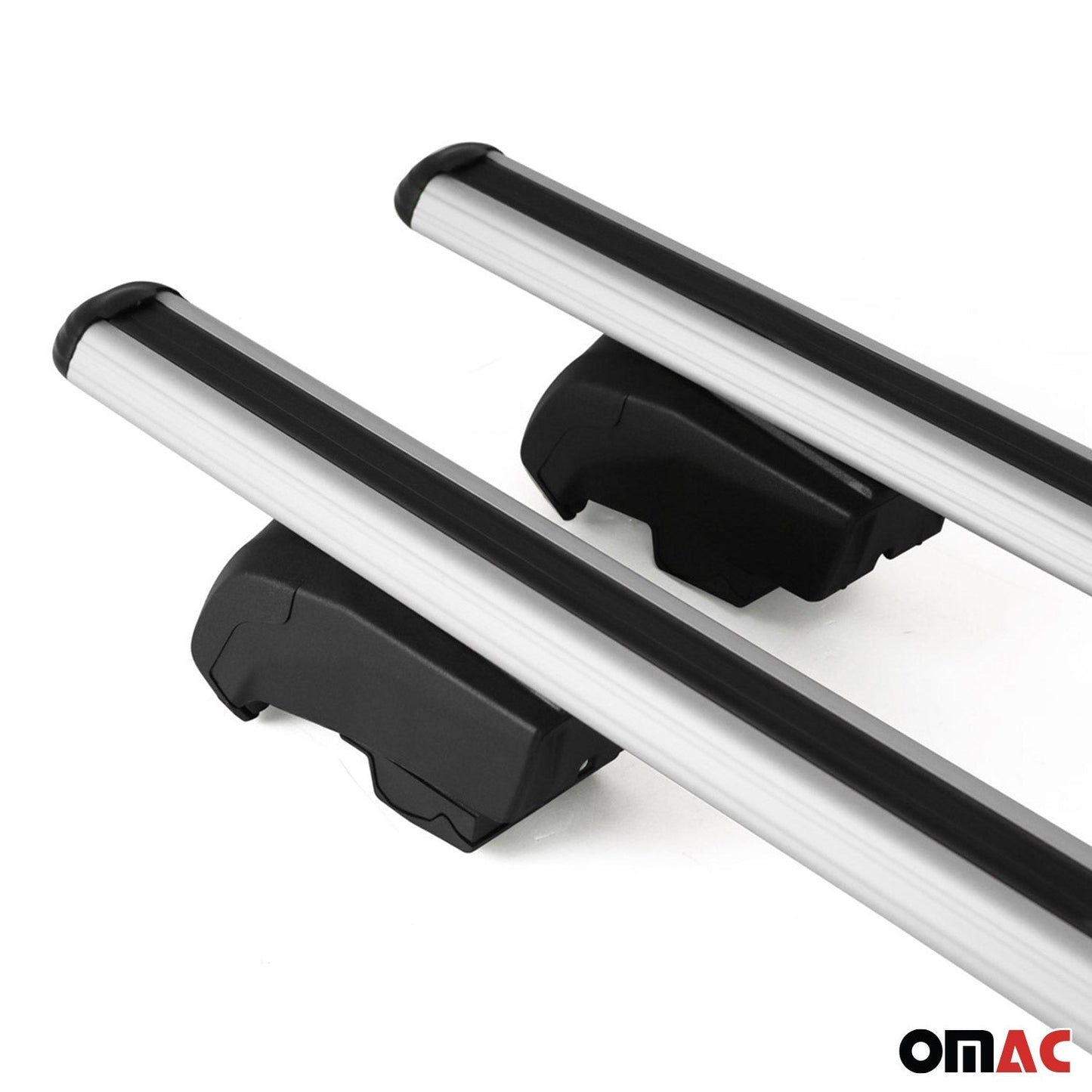OMAC Universal Dachträger Gepäckträger für Auto 75kg 120cm Aluminium Grau 2x