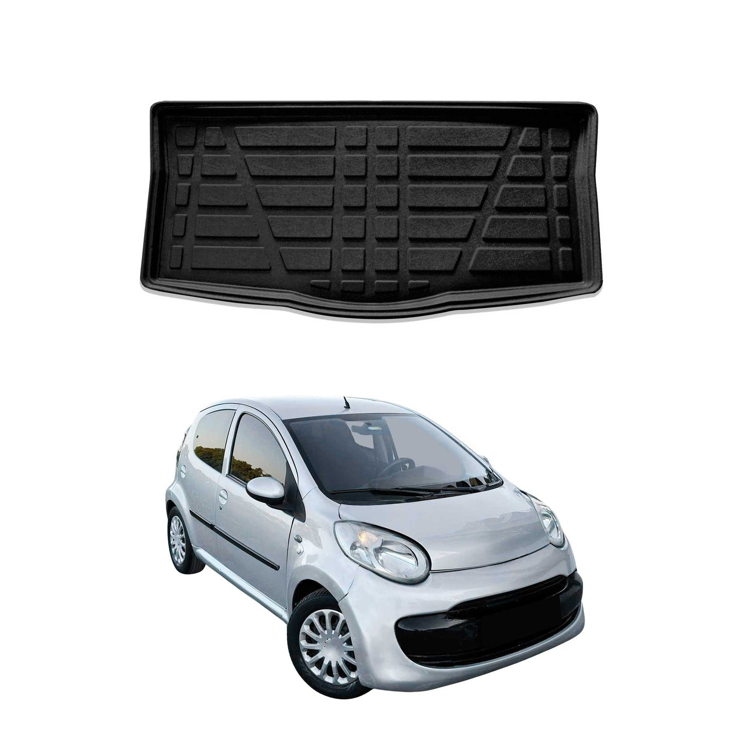 Kofferraumwanne Laderaumwanne für Citroen C1 2005-2014 3tür Gummi TPE Schwarz