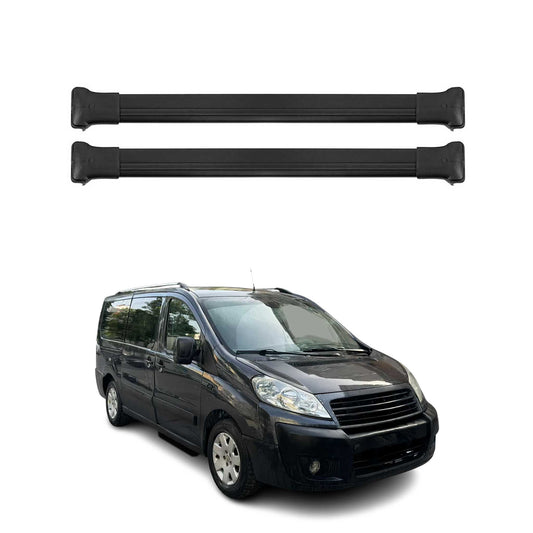 Portbagaj de plafon pentru Fiat Scudo 2007-2016 75kg aluminiu negru 2 buc