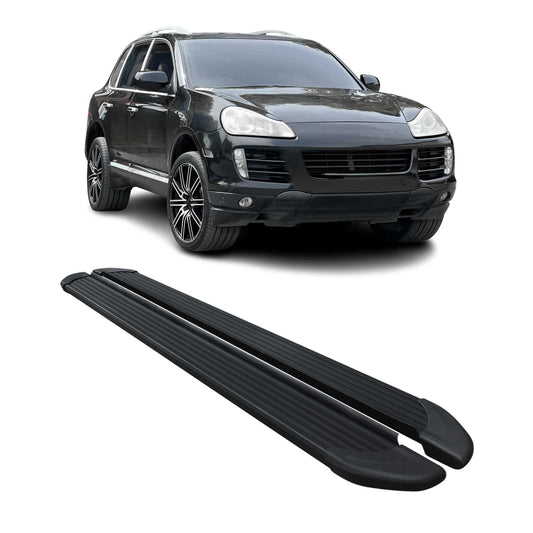 Seitenschweller Trittbretter Schweller für Porsche Cayenne 2003-2010 Alu Schwarz