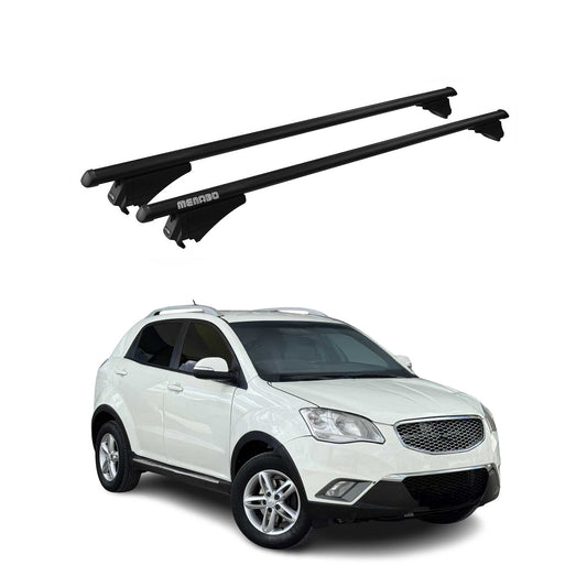 Menabo Portbagaj de plafon pentru Ssangyong Korando 2019-2025 75kg Aluminiu Negru 2x