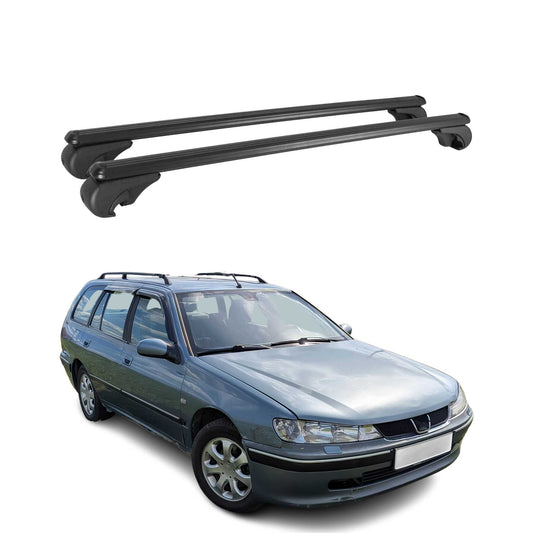 Dachträger für Peugeot 406 SW 1999-2005 Gepäckträger Grundträger Alu Schwarz 2x