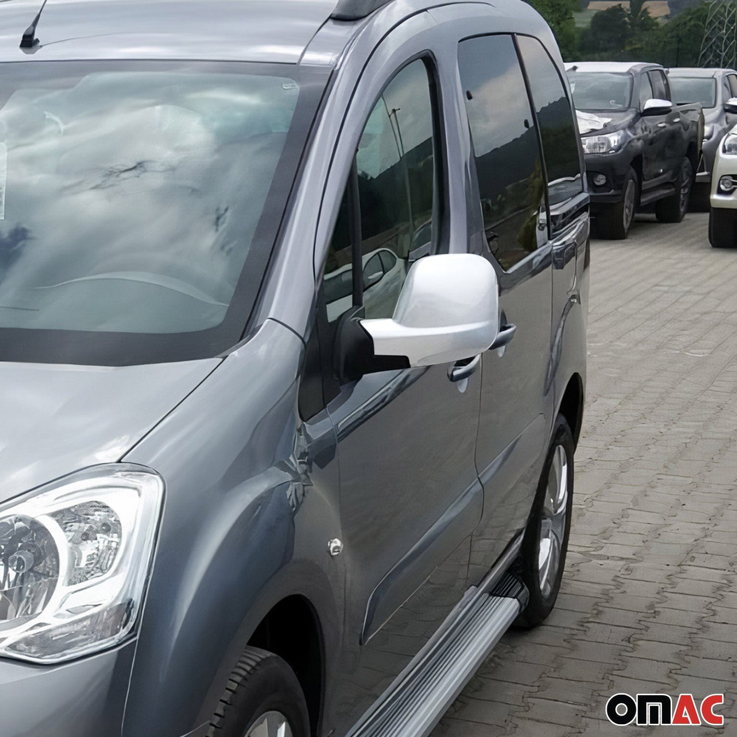 Capace oglinzi, capace oglinzi pentru Citroen Berlingo 2008-2012, cromate, ABS mat