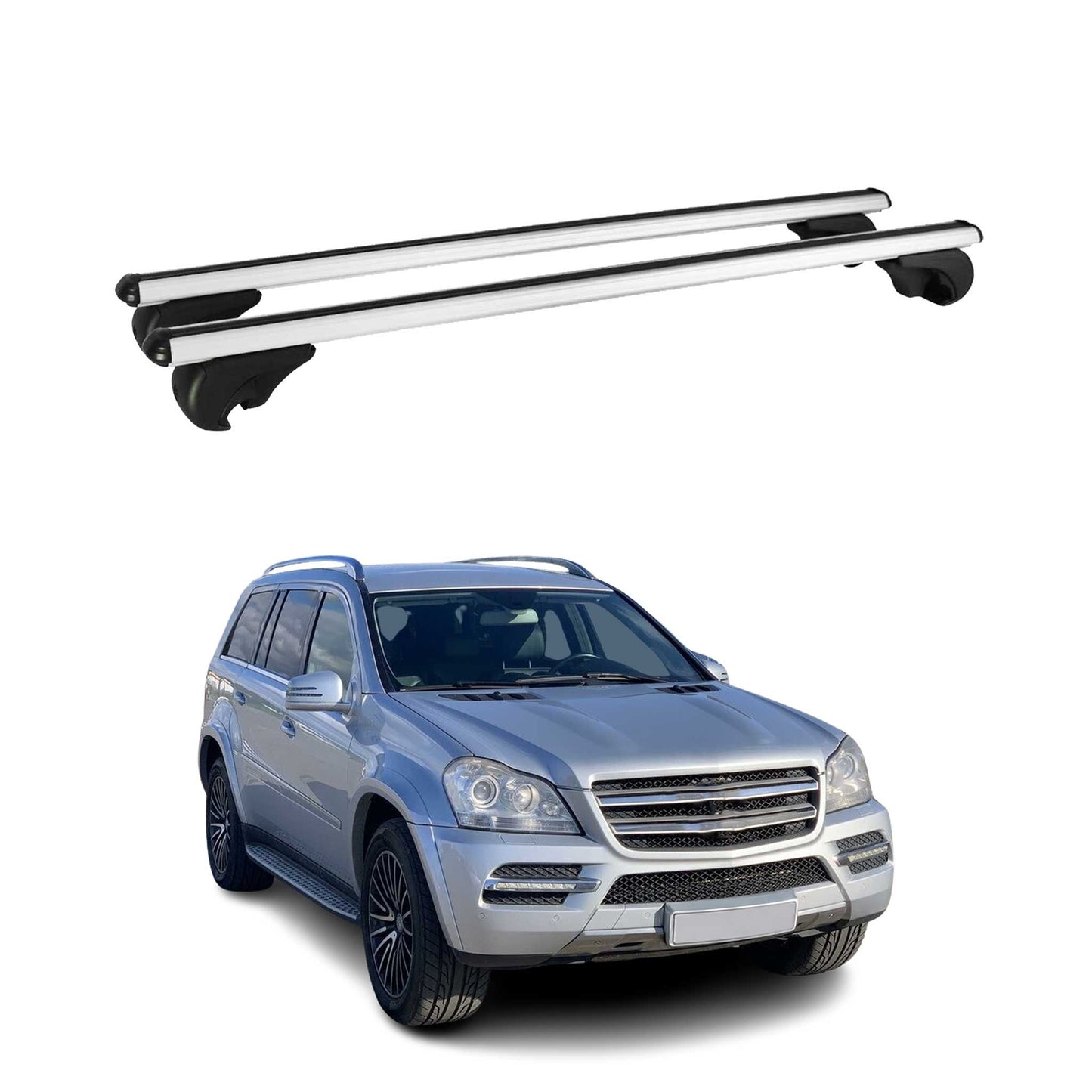 Dachträger Grundtäger für Mercedes GL Klasse X164 2006-2012 75kg Alu Silber 2x